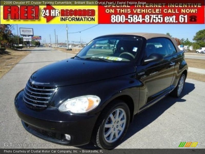 Brilliant Black Crystal Pearl / Pastel Pebble Beige 2006 Chrysler PT Cruiser Touring Convertible