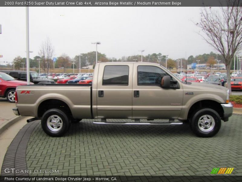 Arizona Beige Metallic / Medium Parchment Beige 2003 Ford F250 Super Duty Lariat Crew Cab 4x4