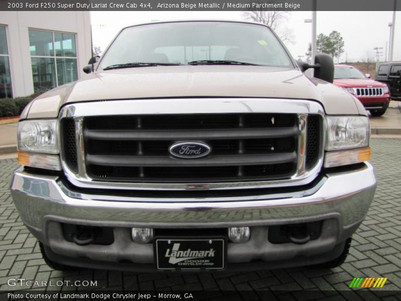 Arizona Beige Metallic / Medium Parchment Beige 2003 Ford F250 Super Duty Lariat Crew Cab 4x4