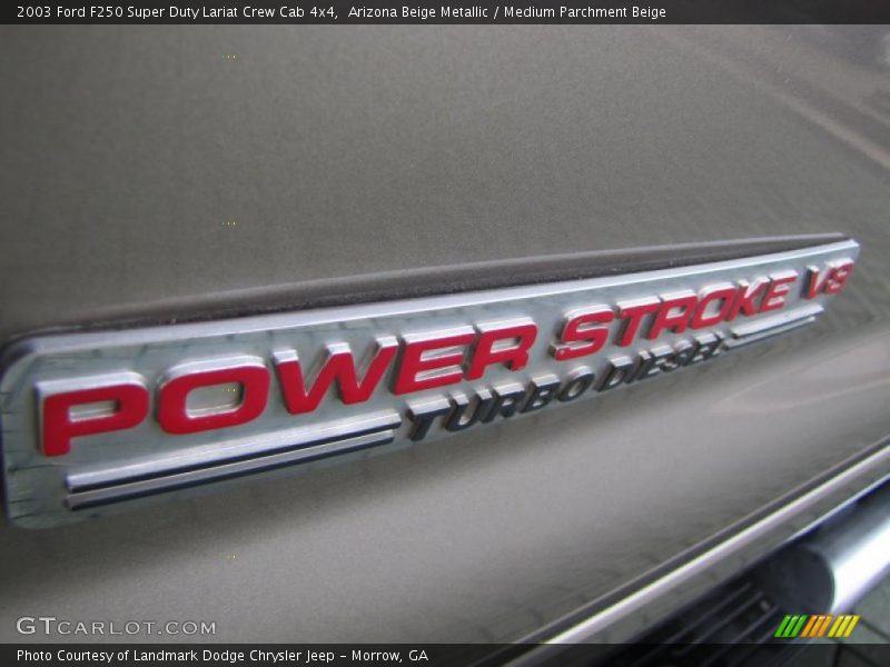 Arizona Beige Metallic / Medium Parchment Beige 2003 Ford F250 Super Duty Lariat Crew Cab 4x4