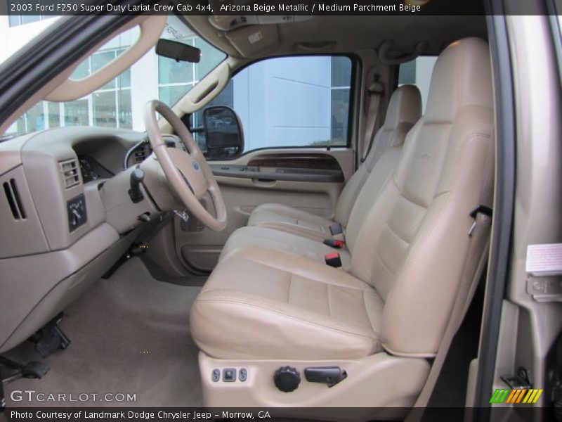 Arizona Beige Metallic / Medium Parchment Beige 2003 Ford F250 Super Duty Lariat Crew Cab 4x4