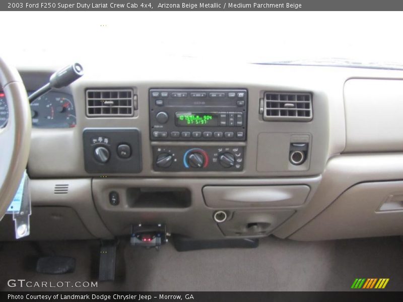Arizona Beige Metallic / Medium Parchment Beige 2003 Ford F250 Super Duty Lariat Crew Cab 4x4