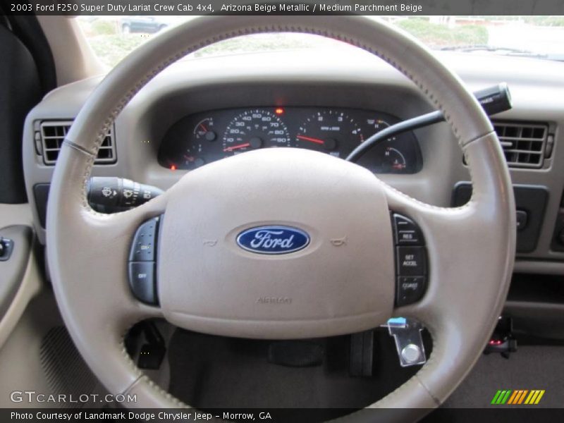 Arizona Beige Metallic / Medium Parchment Beige 2003 Ford F250 Super Duty Lariat Crew Cab 4x4