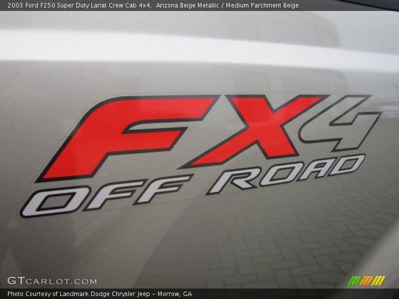 Arizona Beige Metallic / Medium Parchment Beige 2003 Ford F250 Super Duty Lariat Crew Cab 4x4