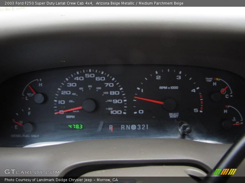 Arizona Beige Metallic / Medium Parchment Beige 2003 Ford F250 Super Duty Lariat Crew Cab 4x4