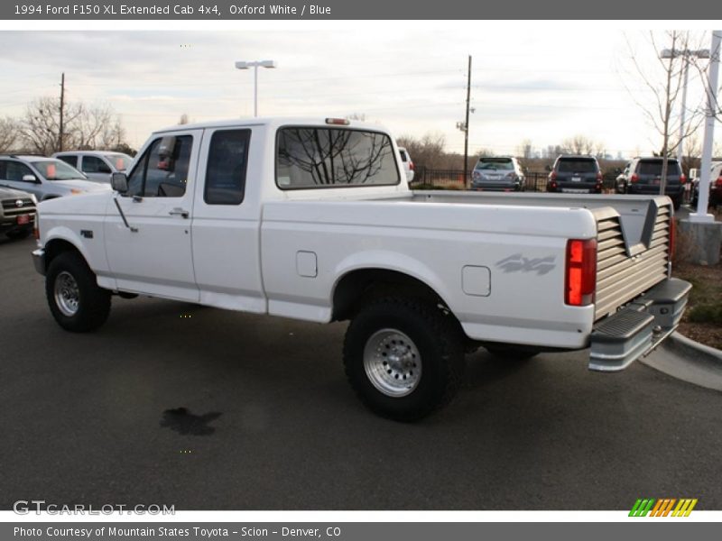 Oxford White / Blue 1994 Ford F150 XL Extended Cab 4x4