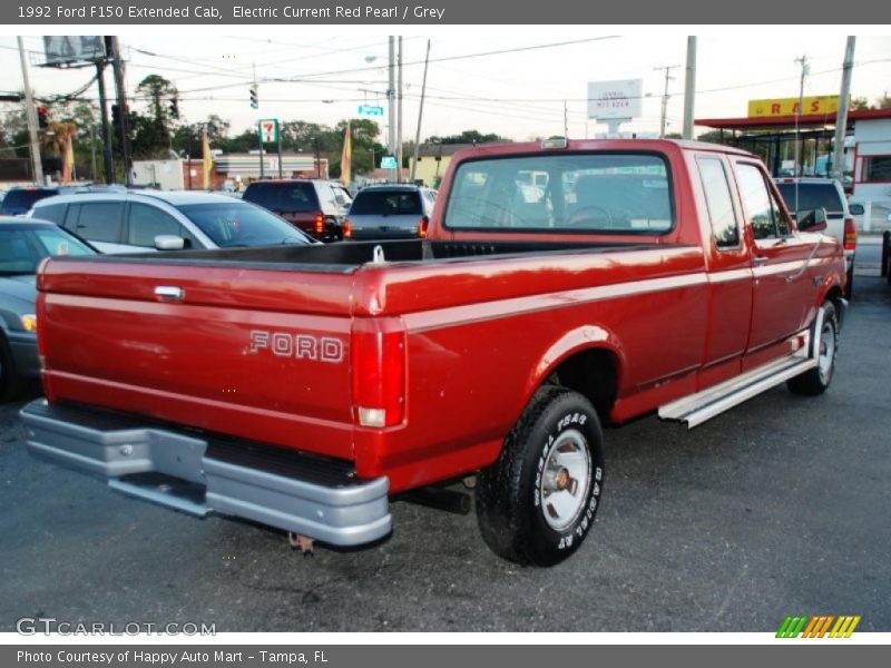 Electric Current Red Pearl / Grey 1992 Ford F150 Extended Cab