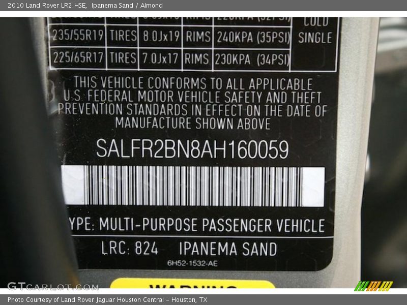 Ipanema Sand / Almond 2010 Land Rover LR2 HSE