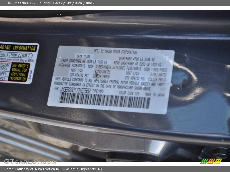 Galaxy Gray Mica / Black 2007 Mazda CX-7 Touring