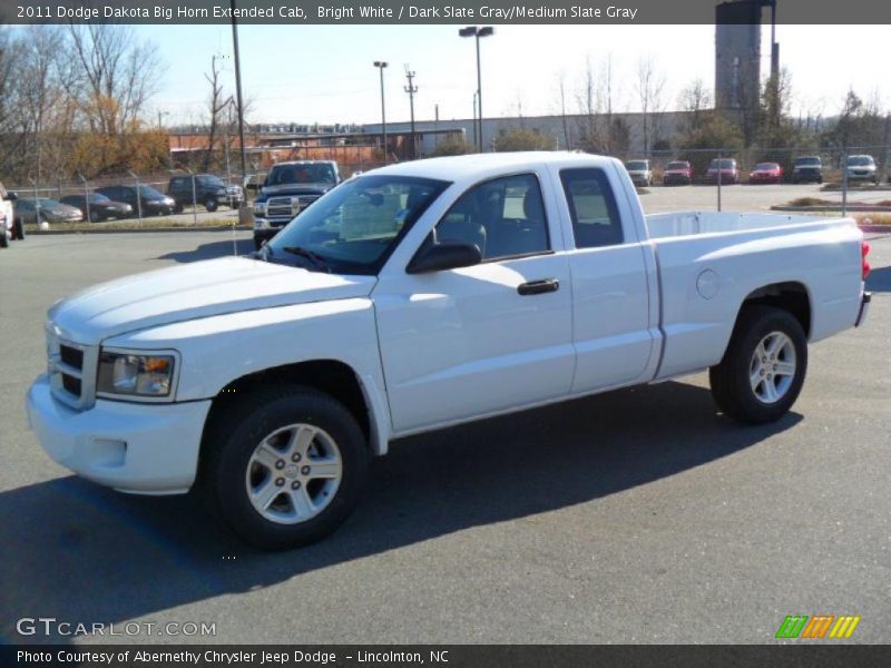 Bright White / Dark Slate Gray/Medium Slate Gray 2011 Dodge Dakota Big Horn Extended Cab