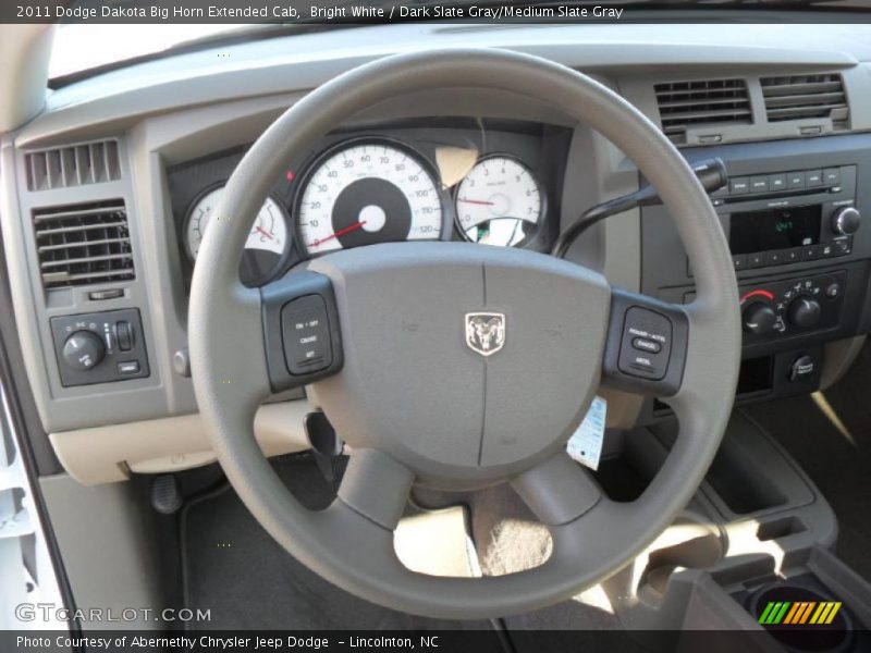 Bright White / Dark Slate Gray/Medium Slate Gray 2011 Dodge Dakota Big Horn Extended Cab