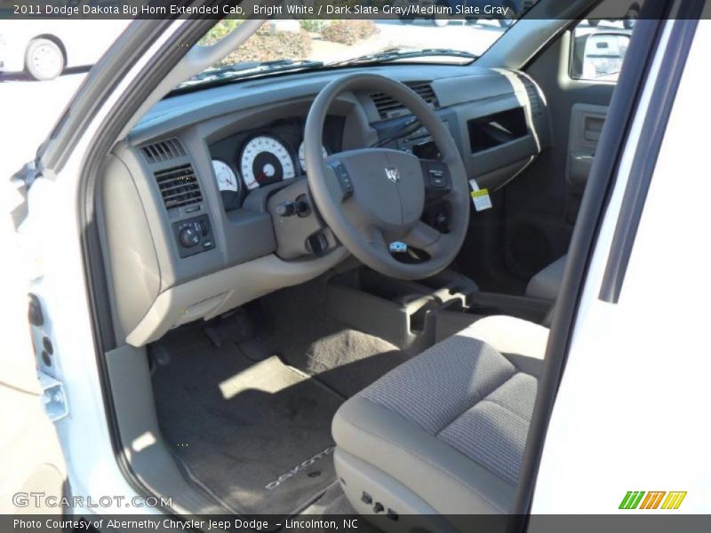 Bright White / Dark Slate Gray/Medium Slate Gray 2011 Dodge Dakota Big Horn Extended Cab