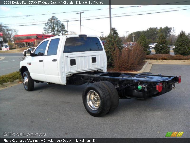 Bright White / Khaki 2008 Dodge Ram 3500 ST Quad Cab 4x4 Chassis