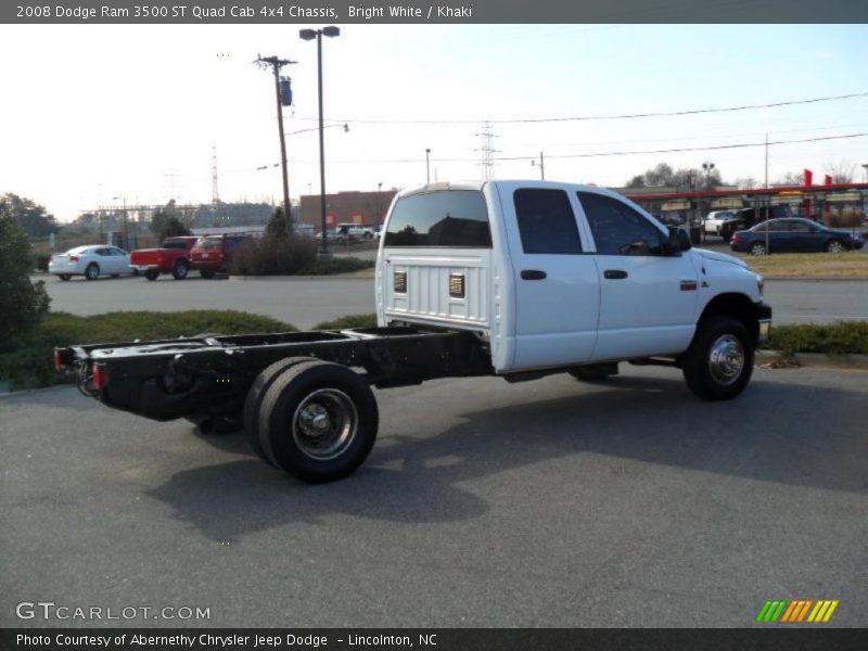Bright White / Khaki 2008 Dodge Ram 3500 ST Quad Cab 4x4 Chassis