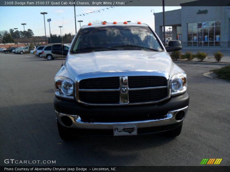 Bright White / Khaki 2008 Dodge Ram 3500 ST Quad Cab 4x4 Chassis