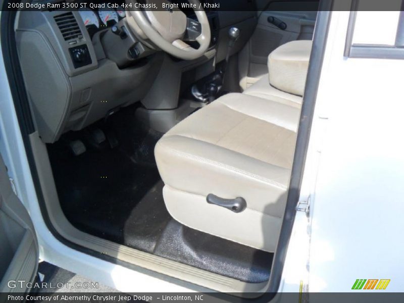 Bright White / Khaki 2008 Dodge Ram 3500 ST Quad Cab 4x4 Chassis