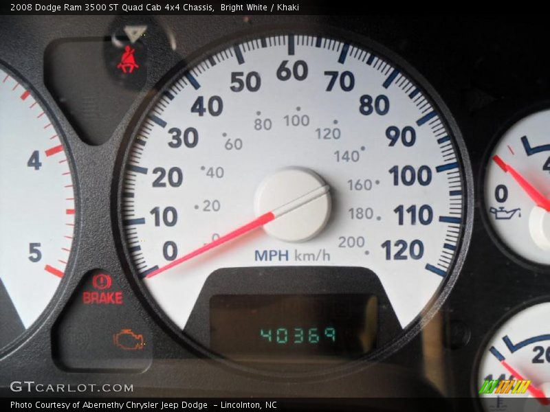 Bright White / Khaki 2008 Dodge Ram 3500 ST Quad Cab 4x4 Chassis