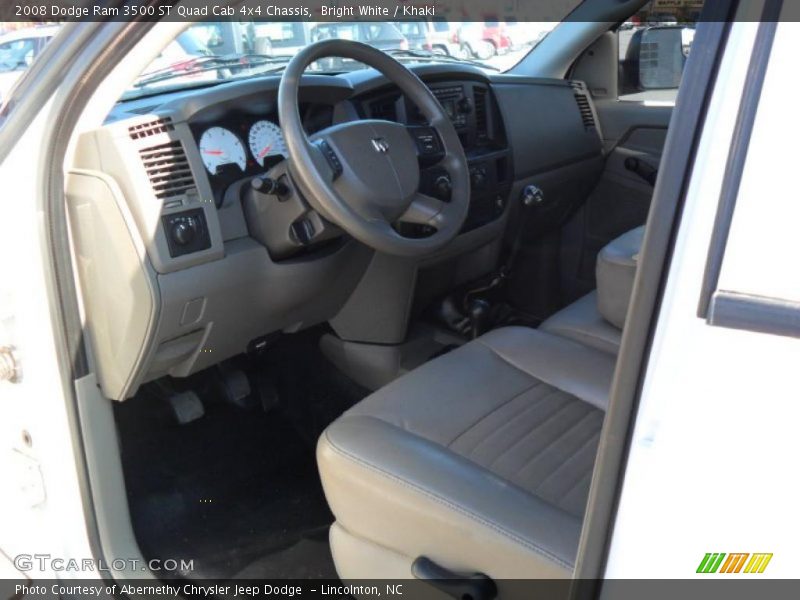Bright White / Khaki 2008 Dodge Ram 3500 ST Quad Cab 4x4 Chassis