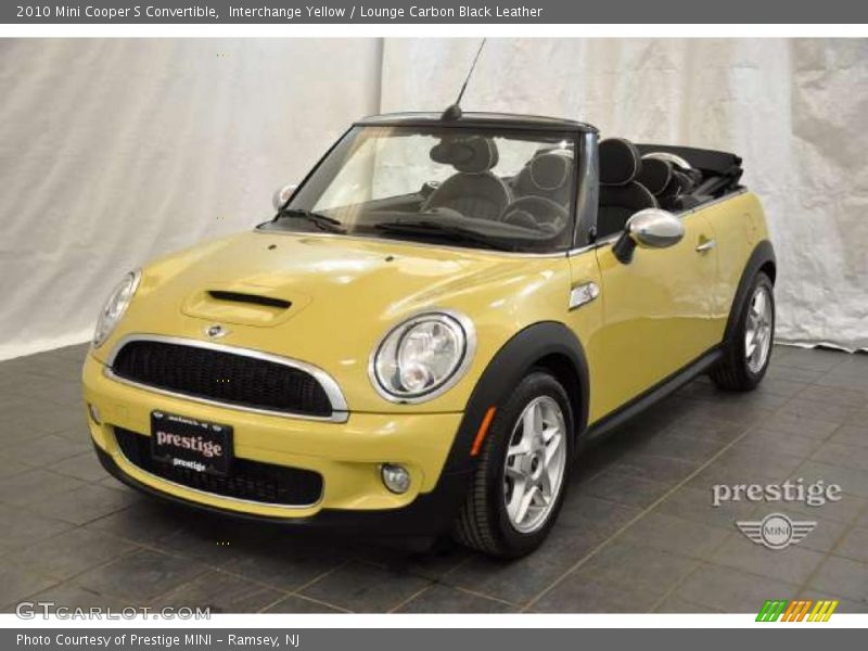 Interchange Yellow / Lounge Carbon Black Leather 2010 Mini Cooper S Convertible