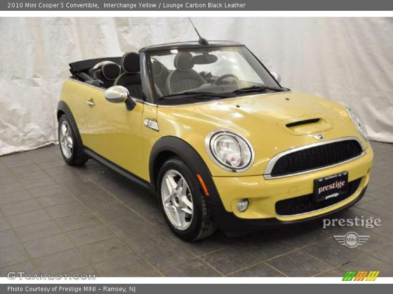 Interchange Yellow / Lounge Carbon Black Leather 2010 Mini Cooper S Convertible