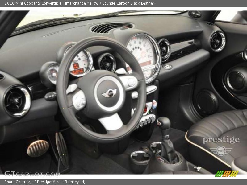 Interchange Yellow / Lounge Carbon Black Leather 2010 Mini Cooper S Convertible