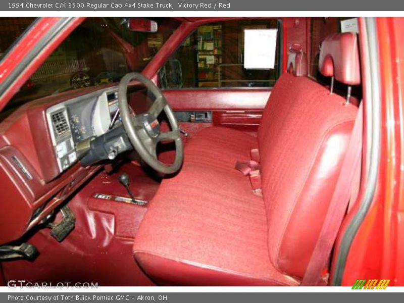  1994 C/K 3500 Regular Cab 4x4 Stake Truck Red Interior