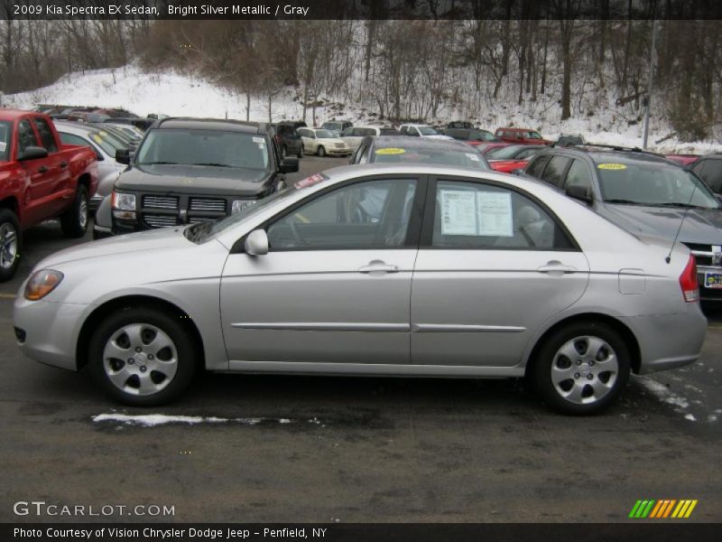 Bright Silver Metallic / Gray 2009 Kia Spectra EX Sedan