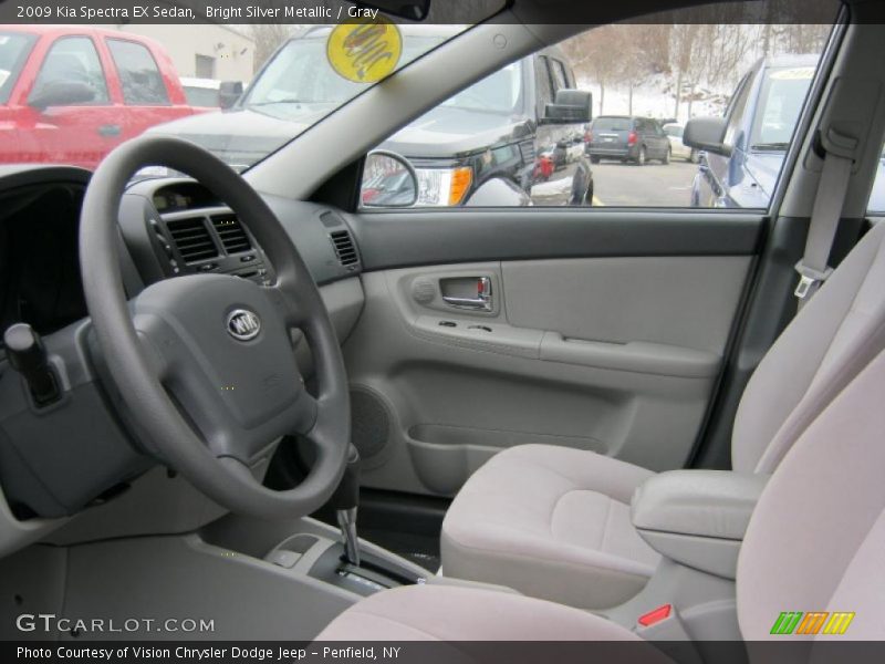 Bright Silver Metallic / Gray 2009 Kia Spectra EX Sedan