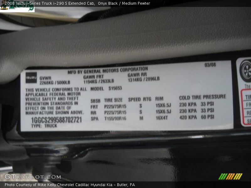 Onyx Black / Medium Pewter 2008 Isuzu i-Series Truck i-290 S Extended Cab