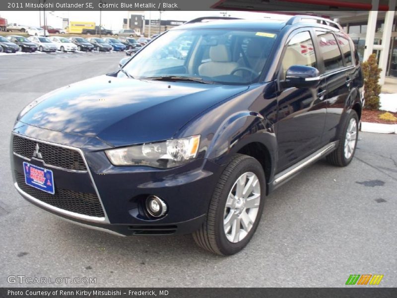 Cosmic Blue Metallic / Black 2011 Mitsubishi Outlander SE