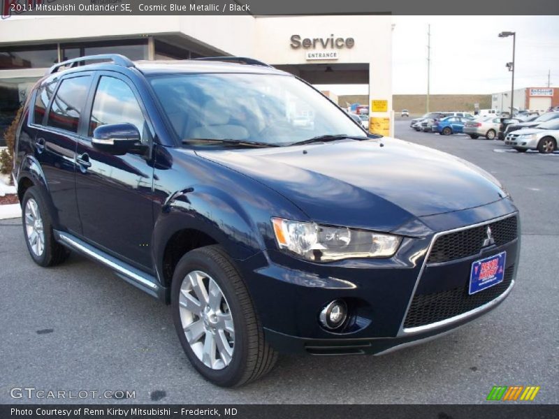 Cosmic Blue Metallic / Black 2011 Mitsubishi Outlander SE