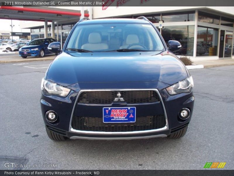 Cosmic Blue Metallic / Black 2011 Mitsubishi Outlander SE