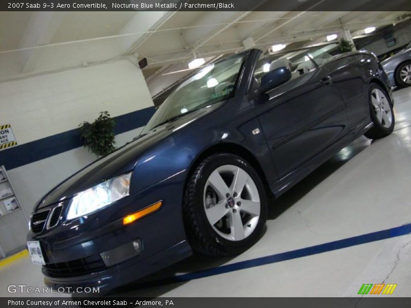 Nocturne Blue Metallic / Parchment/Black 2007 Saab 9-3 Aero Convertible