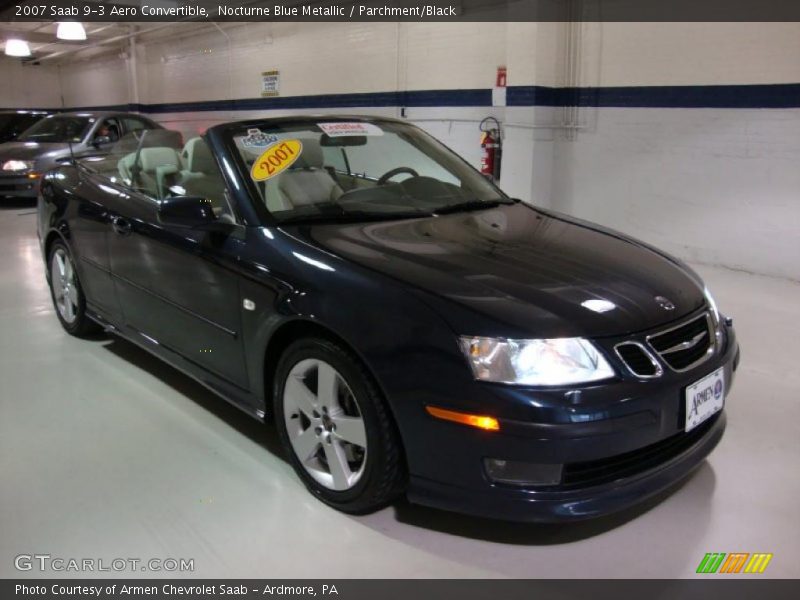 Nocturne Blue Metallic / Parchment/Black 2007 Saab 9-3 Aero Convertible