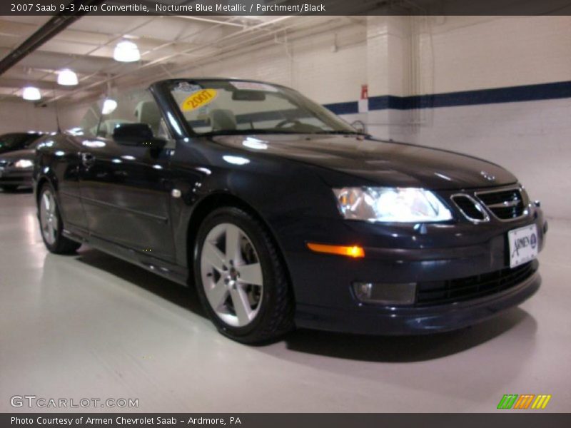 Nocturne Blue Metallic / Parchment/Black 2007 Saab 9-3 Aero Convertible