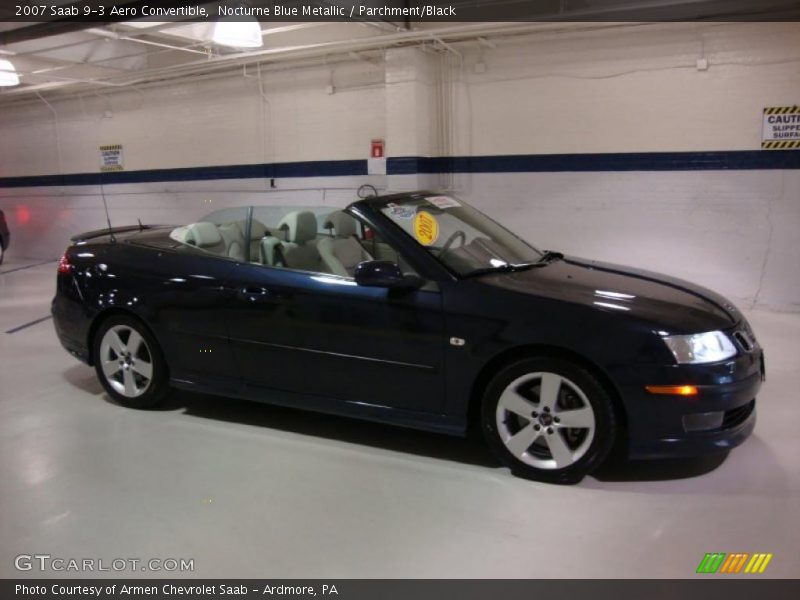 Nocturne Blue Metallic / Parchment/Black 2007 Saab 9-3 Aero Convertible