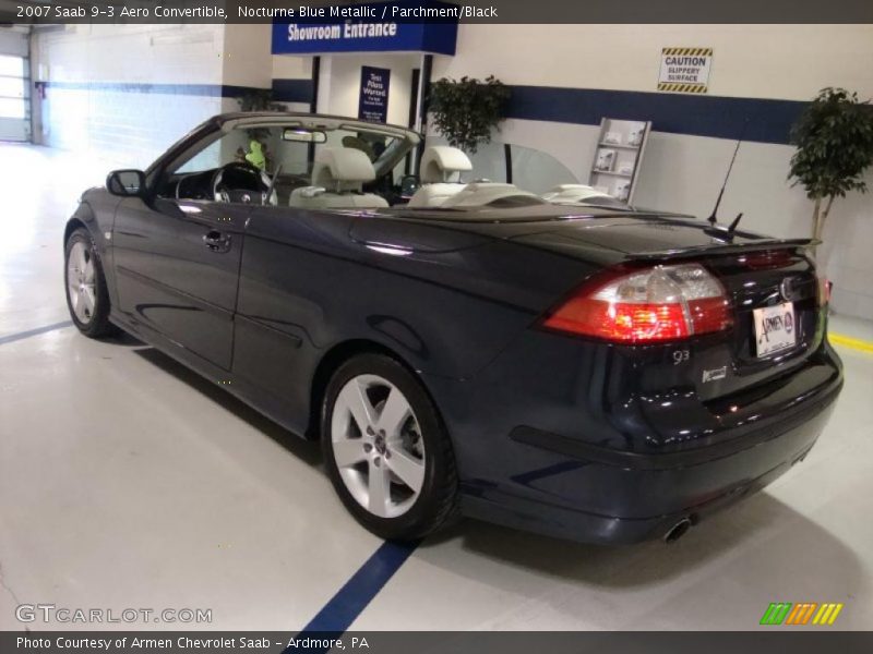 Nocturne Blue Metallic / Parchment/Black 2007 Saab 9-3 Aero Convertible