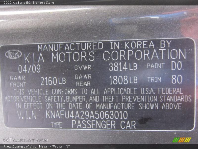 Bronze / Stone 2010 Kia Forte EX