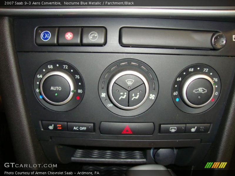 Controls of 2007 9-3 Aero Convertible