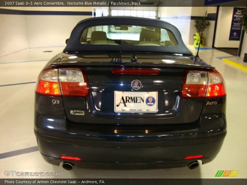 Nocturne Blue Metallic / Parchment/Black 2007 Saab 9-3 Aero Convertible