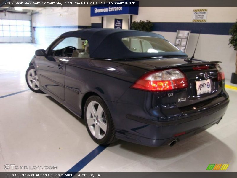 Nocturne Blue Metallic / Parchment/Black 2007 Saab 9-3 Aero Convertible