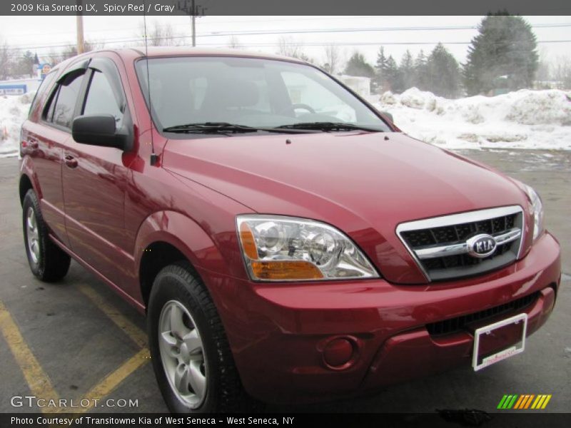 Spicy Red / Gray 2009 Kia Sorento LX