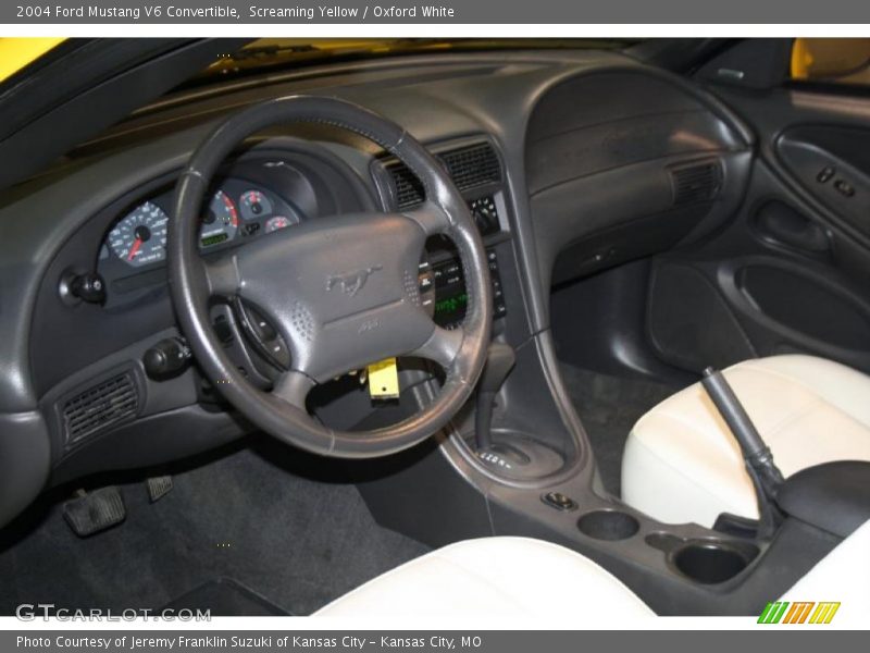 Screaming Yellow / Oxford White 2004 Ford Mustang V6 Convertible