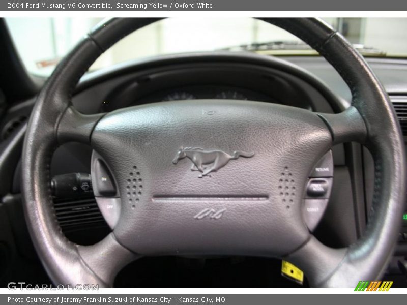 Screaming Yellow / Oxford White 2004 Ford Mustang V6 Convertible