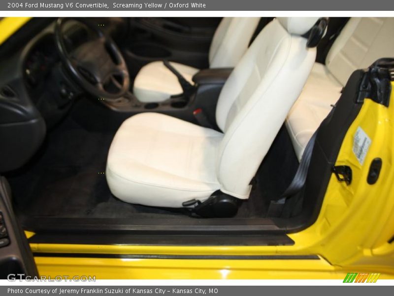 Screaming Yellow / Oxford White 2004 Ford Mustang V6 Convertible