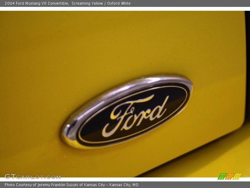 Screaming Yellow / Oxford White 2004 Ford Mustang V6 Convertible
