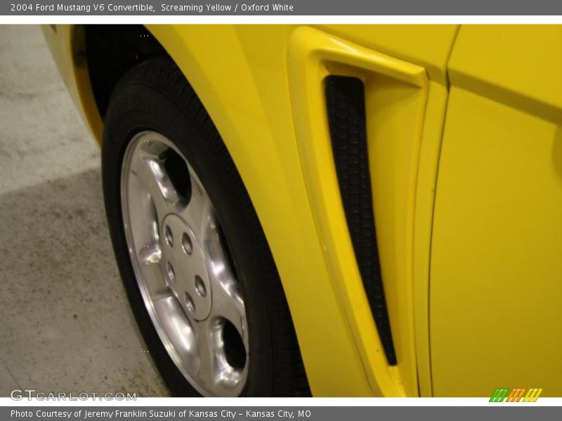 Screaming Yellow / Oxford White 2004 Ford Mustang V6 Convertible