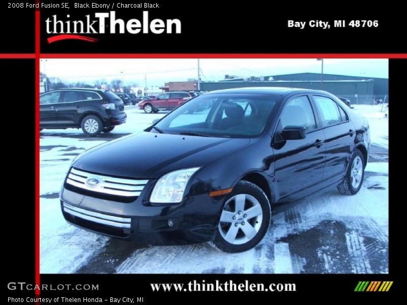 Black Ebony / Charcoal Black 2008 Ford Fusion SE