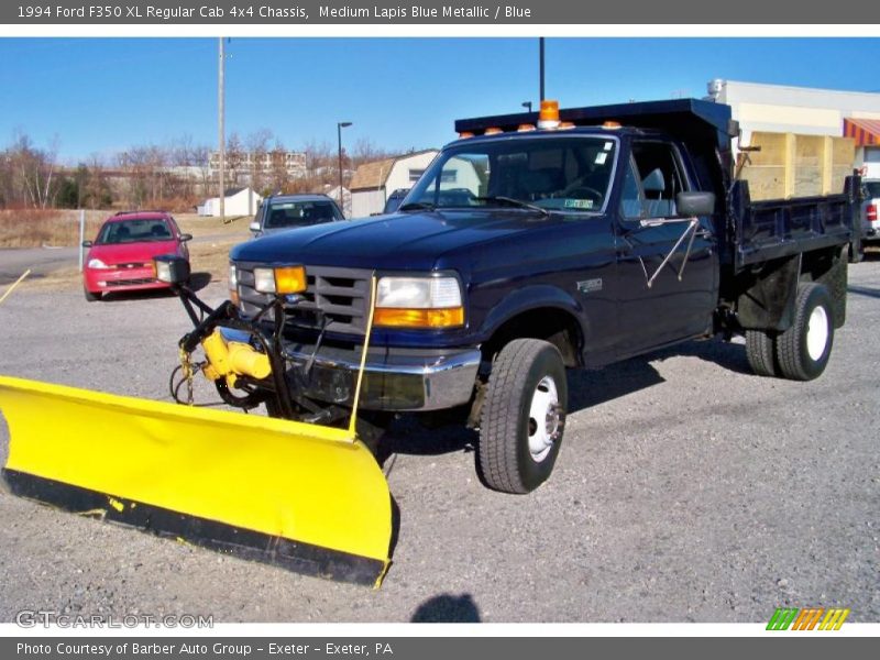 Medium Lapis Blue Metallic / Blue 1994 Ford F350 XL Regular Cab 4x4 Chassis