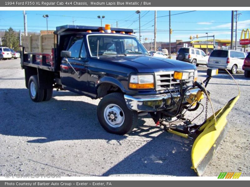 Medium Lapis Blue Metallic / Blue 1994 Ford F350 XL Regular Cab 4x4 Chassis